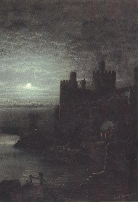 Arthur e.grimshaw Conway Castle,Moonrise (mk37) oil painting image